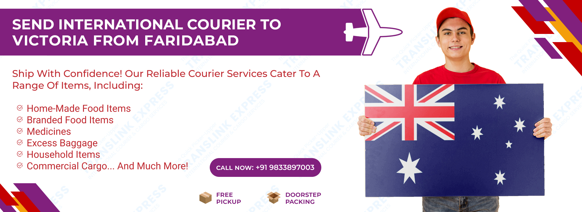 Courier to Victoria From Faridabad
